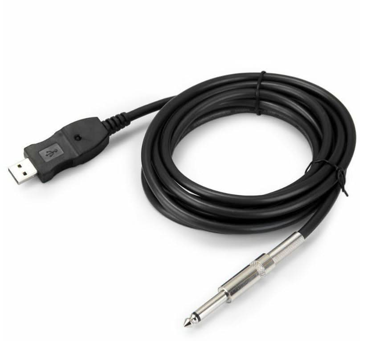 Ap Instruments Adapter 3M Guitar Bass 1/4'' USB to 6.3mm Jack Link Connection Instrument Adap ...