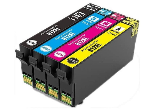 [4 Pack] Compatible Ink 812XL for Epson WorkForce WF-7830 7840 7845 PRO WF-3820 3825 4830 - Battery Mate