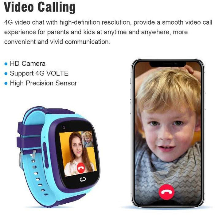 4G Kids Smart Watch GPS Tracker WIFI SOS Camera Video Call Smartwatch Gifts | Pink - Battery Mate