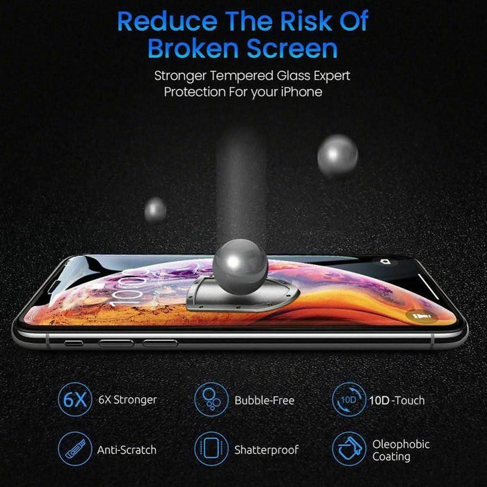 4x iPhone 12 Pro 11 X Max 8 Plus 7 Tempered Glass Screen Protector - Battery Mate