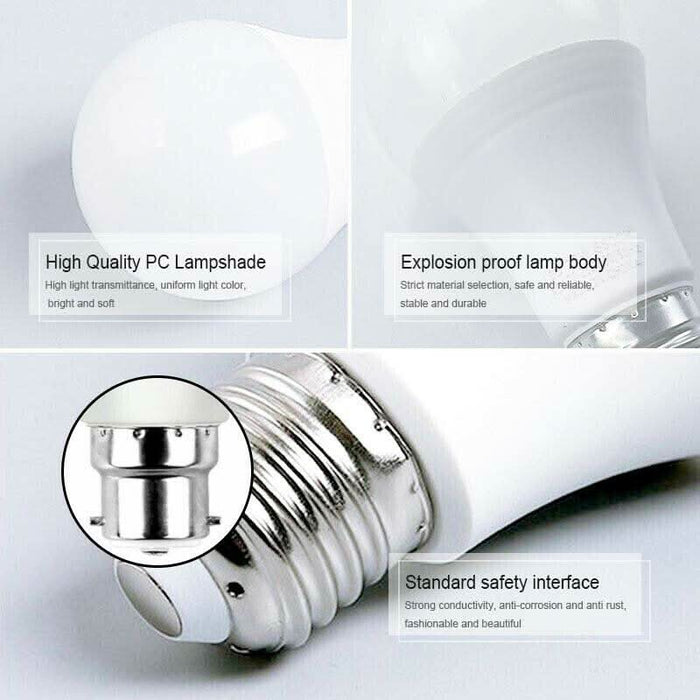 4x LED Bulb 12W E27 Globe Light Cool White Screw Bright Bulb - Battery Mate