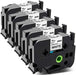 5 Pack Brother TZe-241 Compatible 18mm Black Text on White Laminated Tape - 8 meters - Battery Mate