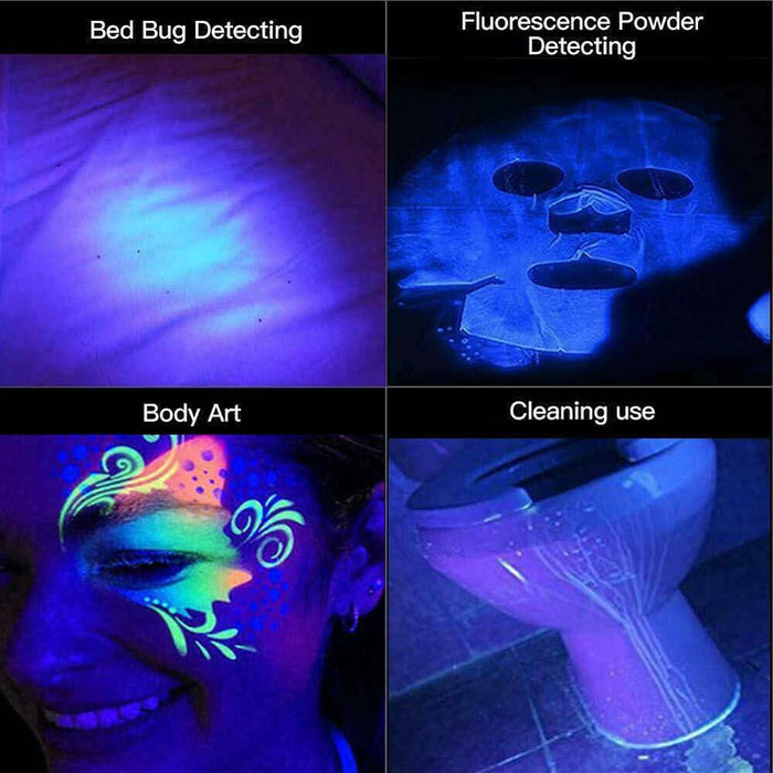 51 LED UV Flashlight Torch Light Lamp Ultraviolet Blacklight Aluminum 395 nM AUS - Battery Mate