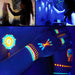 6 Tubes 25ml Art Body Paint Glow inLight Face & Body Paint with 6 Colors Glow Blacklight Neon Fluorescent for Party Clubbing Festival Halloween Makeup - Battery Mate
