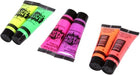 6 Tubes 25ml Art Body Paint Glow inLight Face & Body Paint with 6 Colors Glow Blacklight Neon Fluorescent for Party Clubbing Festival Halloween Makeup - Battery Mate