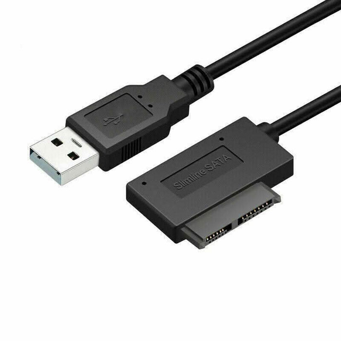 7+6 13Pin Slim SATA to USB CD DVD Rom Optical Hard Drive Cable Adapter Converter - Battery Mate