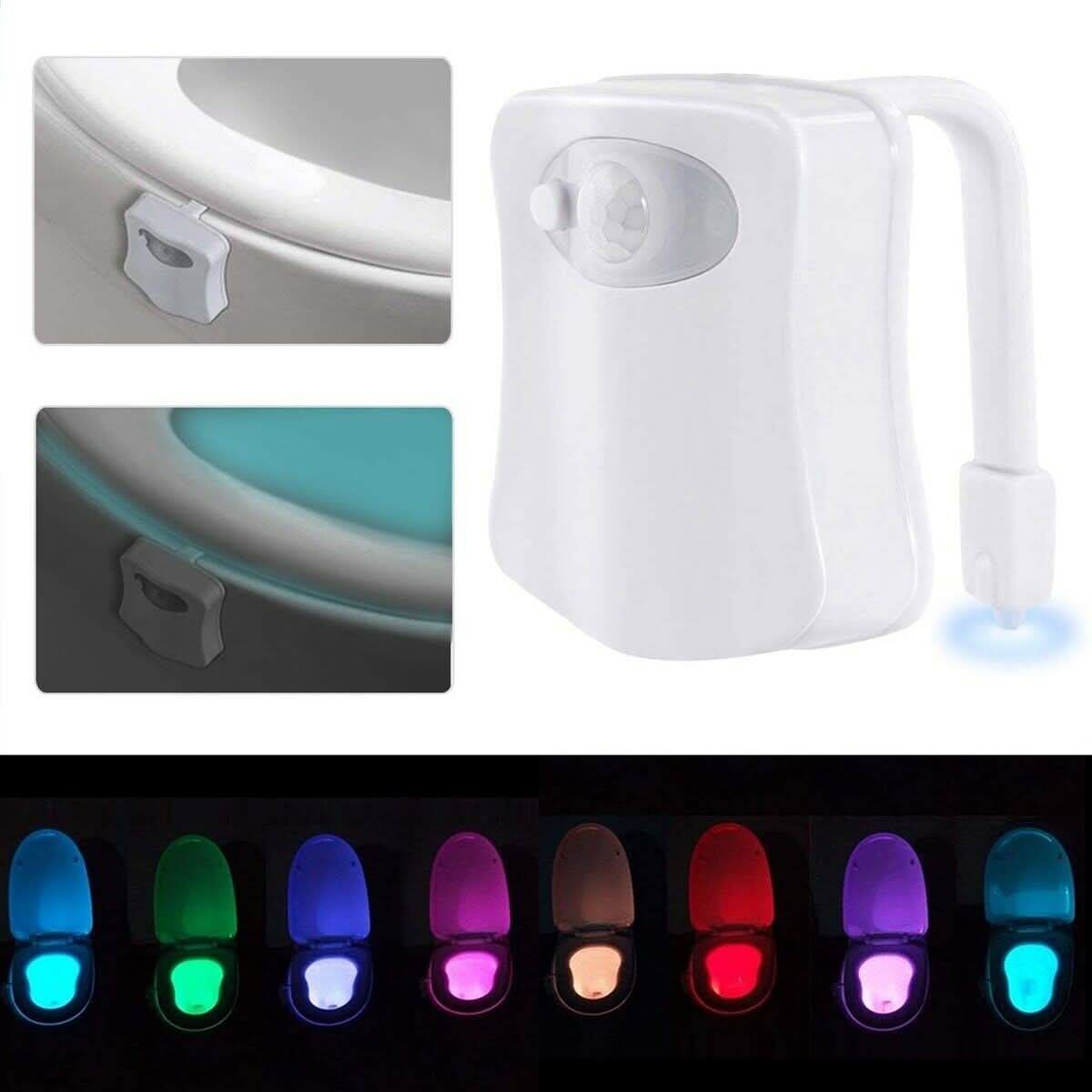 8 Colors Toilet Bowl LED Night Light Motion Activated Seat Sensor Lamp