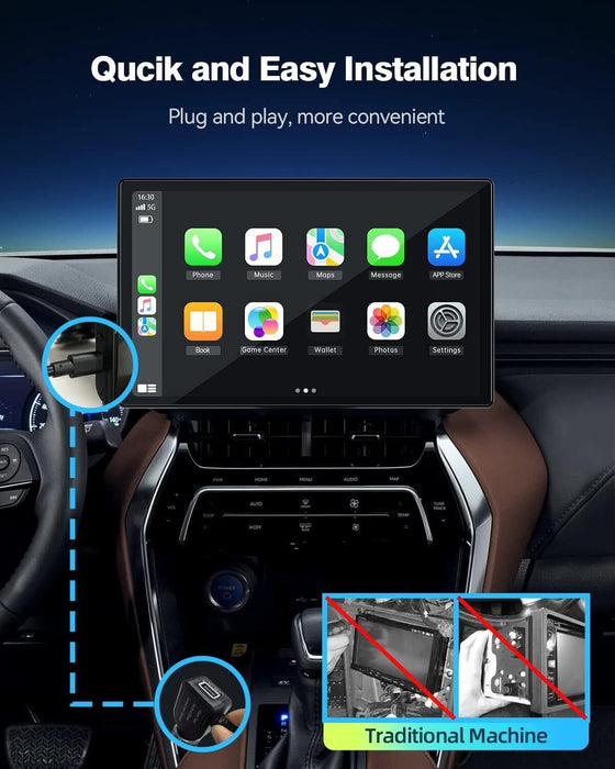 9"Portable Wireless Apple CarPlay Car Stereo FM Radio Touch Screen Head Unit GPS - Battery Mate