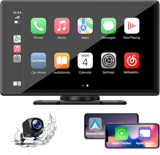 9"Portable Wireless Apple CarPlay Car Stereo FM Radio Touch Screen Head Unit GPS - Battery Mate