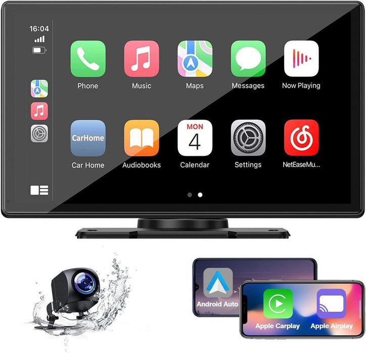 9"Portable Wireless Apple CarPlay Car Stereo FM Radio Touch Screen Head Unit GPS - Battery Mate