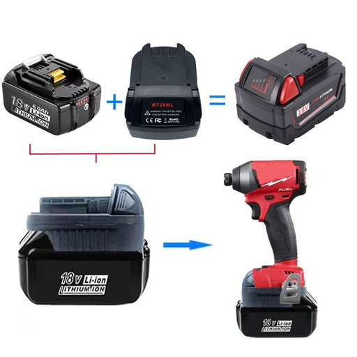 Adaptor for Makita 18V Battery Convert to Milwaukee 18V Tool Adapter Converter - Battery Mate