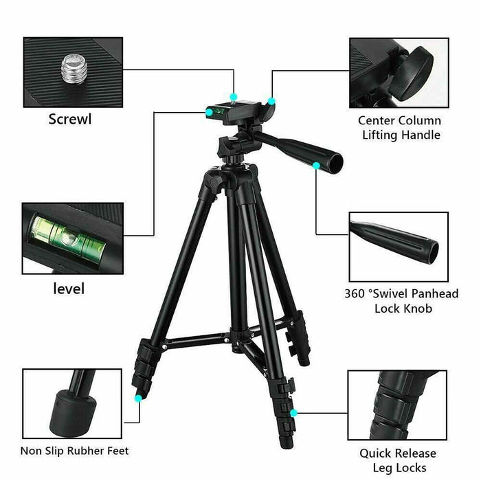 Adjustable Aluminum Tripod Stand Phone Holder For iPhone / Samsung / DSLR etc - Battery Mate