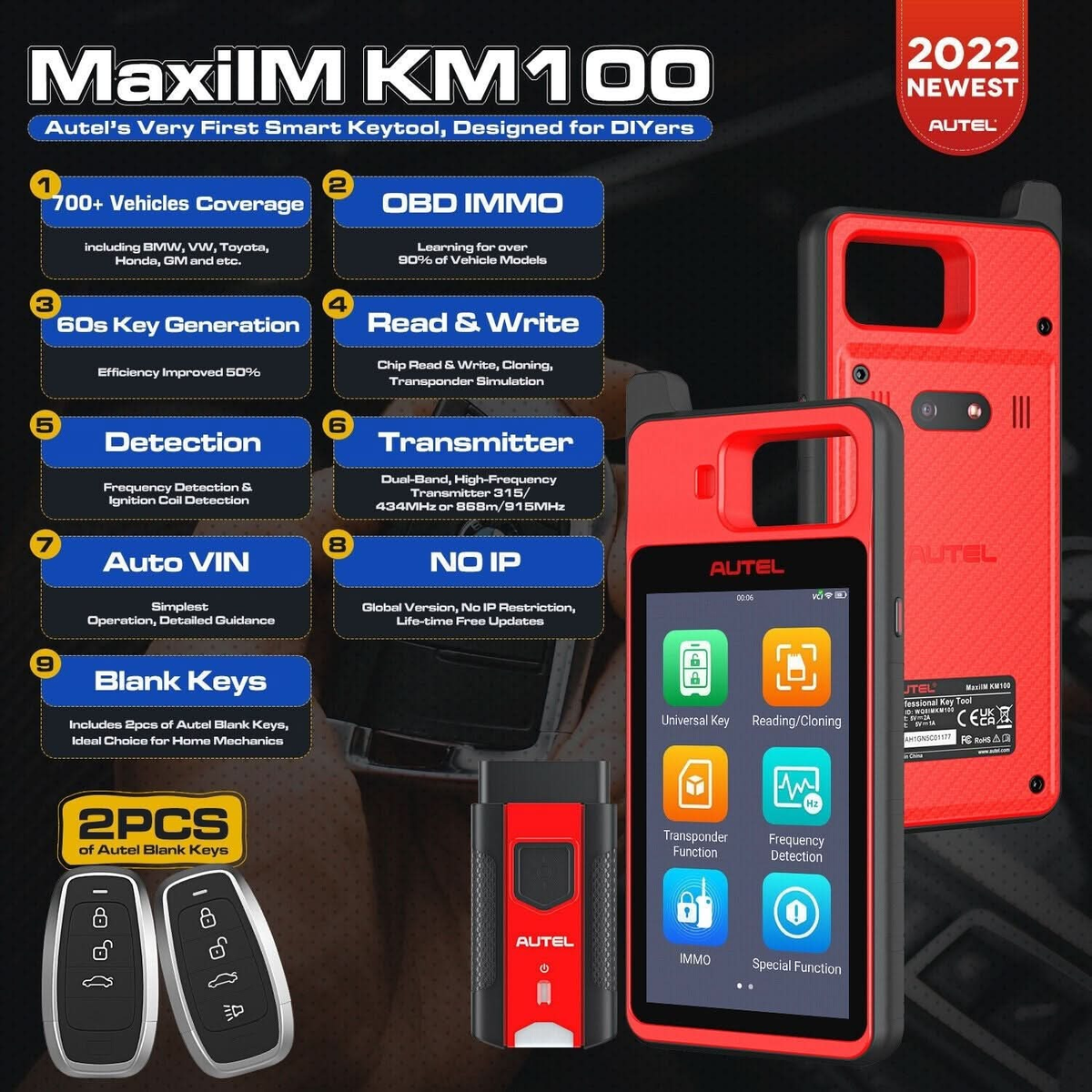 Autel MaxiIM KM100 as IM508 IMMO Keys Programmer Immobilizer Tool Keys ...