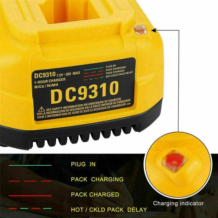 Battery Charger for Dewalt 7.2V 9.6V 12V 14.4V 18V Ni-Cd Ni-MH 240V stock - Battery Mate