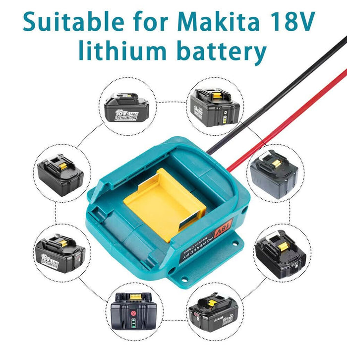 Battery Holder Power Mount Connector Adapter For makita 18V Dock with Wires Kit - Battery Mate