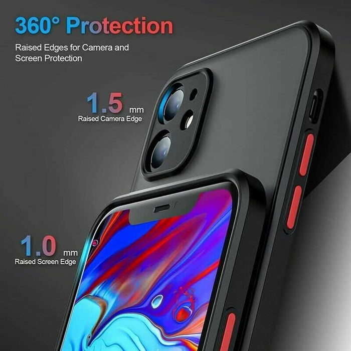 Black Matte Surface Ultra Protective iPhone 12 Pro Case - Battery Mate