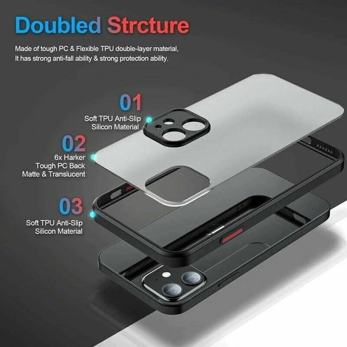 Black Matte Surface Ultra Protective iPhone 13 Pro Case - Battery Mate