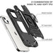 Black Shockproof Ring Case Stand Cover for iPhone 12 Pro - Battery Mate