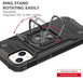 Black Shockproof Ring Case Stand Cover for iPhone 13 ProMax - Battery Mate