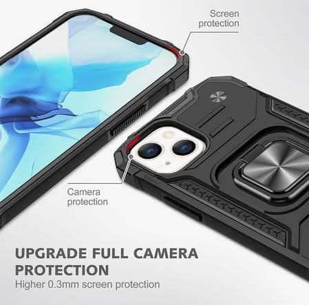 Black Shockproof Ring Case Stand Cover for iPhone XR - Battery Mate