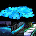 Blue Pebbles Stone Glow in the Dark Rock Fish Tank Stones Garden Road Deck (100 stones) - Battery Mate