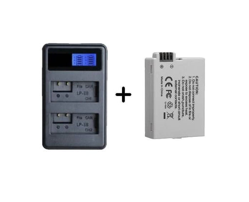 Canon Compatible LP-E8 Battery Replacement + LCD Dual Charger - Battery Mate