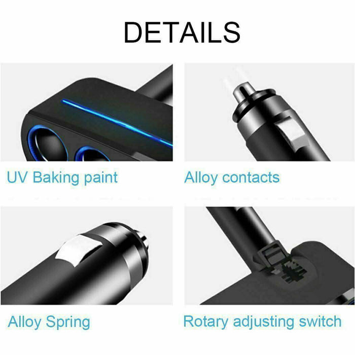 Car Charger Cigarette Lighter Double Power Adapter Socket Splitter Dual USB AUS - Battery Mate