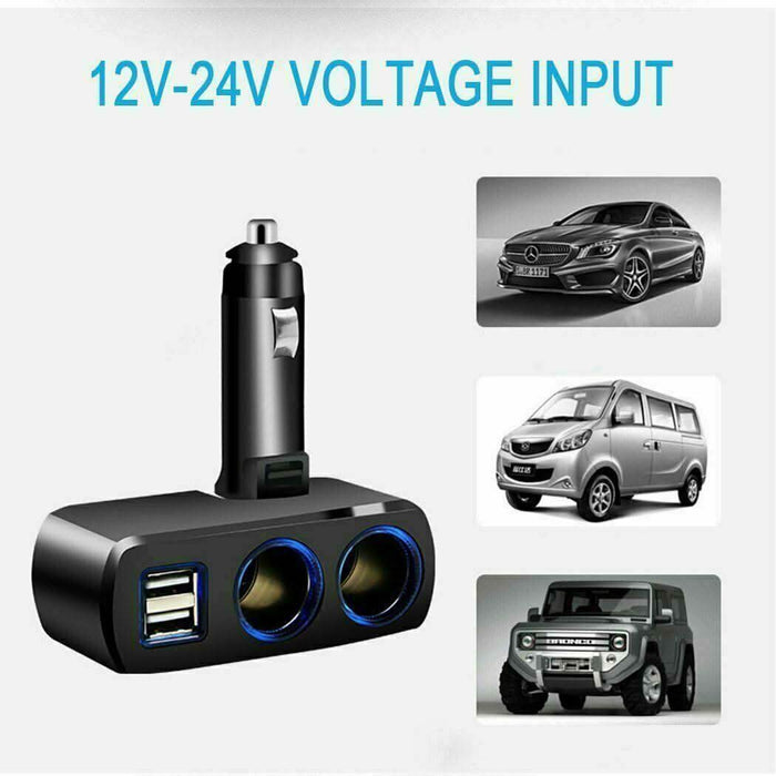 Car Charger Cigarette Lighter Double Power Adapter Socket Splitter Dual USB AUS - Battery Mate