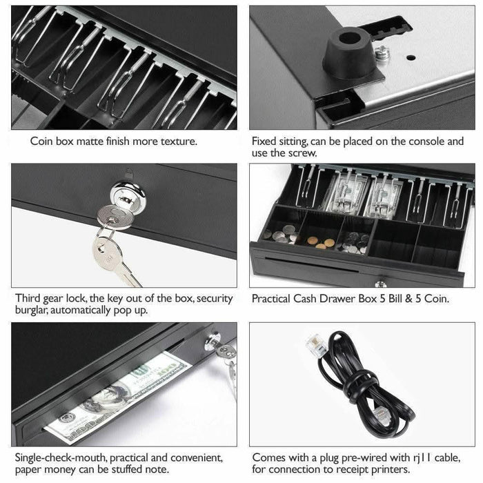 Digitaldrawer Platform Cash Drawer Register POS 5 Bills + 5 Coins Tray | Electronic & Manual ...