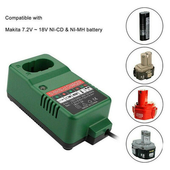 Charger for Makita NiMH NiCd Battery DC1414T DC1414F DC1804 7.2V-18V Tool - Battery Mate