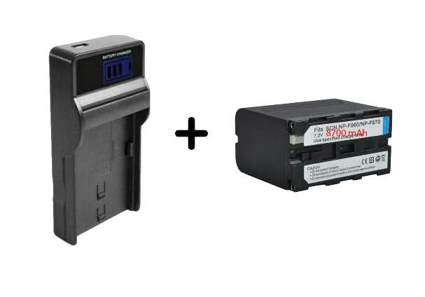 [Combo] Replacement Battery + Charger for Sony NP - F970 | High Capacity, Fast Charging, Compatible with NP - F960/NP - F970 - Battery Mate