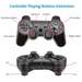 Compatible Wireless Bluetooth Controller Dual Vibration Gamepad PS3 PlayStation (Black) - Battery Mate