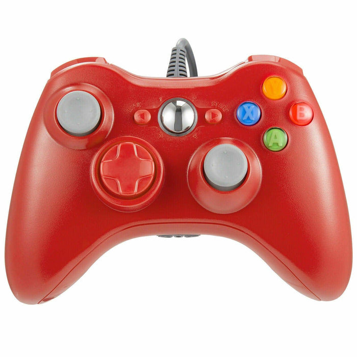 Controller For Microsoft Xbox 360 Console & Windows PC Compute Joystick Wired | Red - Battery Mate