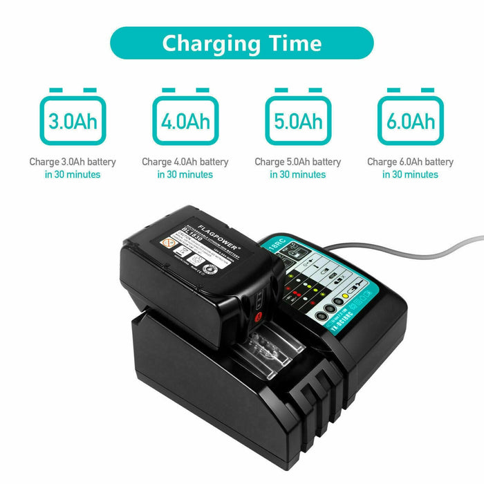 DC18RC 18V Lithium-Ion Battery Charger AU Plug for Makita BL1830 BL1860B BL1850 - Battery Mate