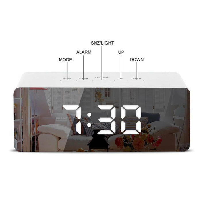 Digital Clock LED Display Desk Table Temperature Alarm Time Modern Home Decor - Battery Mate