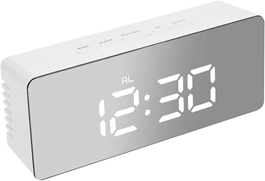 Digital Clock LED Display Desk Table Temperature Alarm Time Modern Hom ...