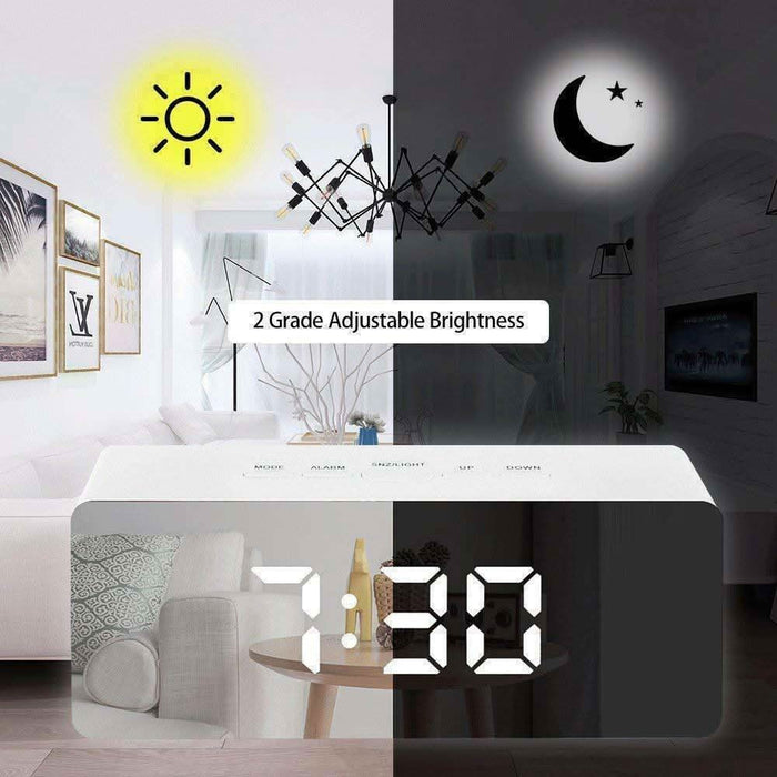 Digital Clock LED Display Desk Table Temperature Alarm Time Modern Home Decor - Battery Mate