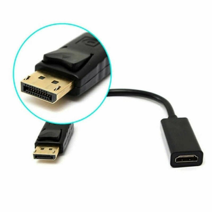 Display Port DP to HDMI Cable Male to Female 4K AND Full HD Adapter - Battery Mate