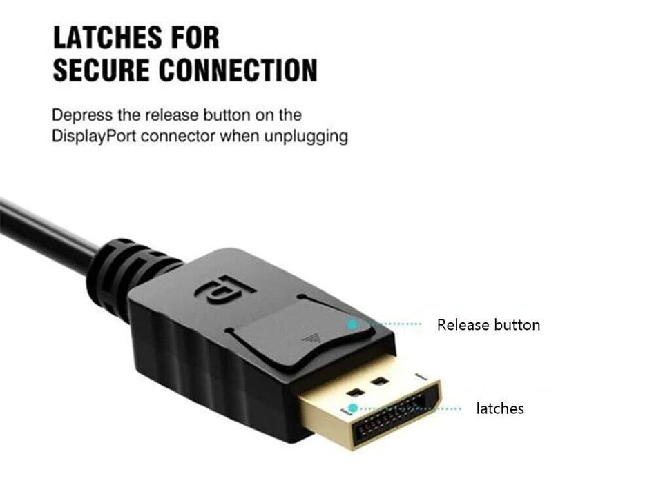 DisplayPort to Display Port Cable DP to DP Male to Male 1.8m 1080p@60hz Full HD - Battery Mate