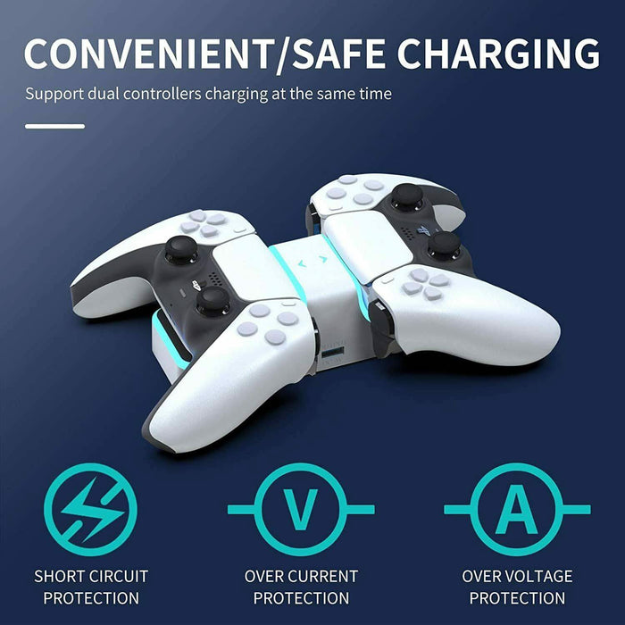 Dual Charger Compatible Charging Dock Station Stand Suit Sony PS5 Playstation 5 Controller - Battery Mate