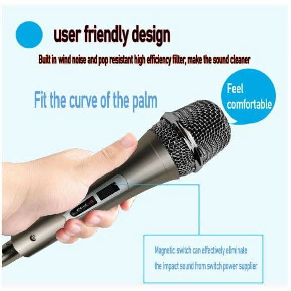 Dynamic Professional Vocal Microphone Corded Mic for PA Speaker/Studio SN909 - Battery Mate