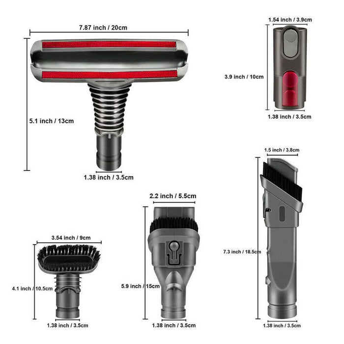 Dyson V7 V8 V10 V11 V15 Vacuum Cleaner Compatible Brush Attachment Accessories Kit Replacement - Battery Mate