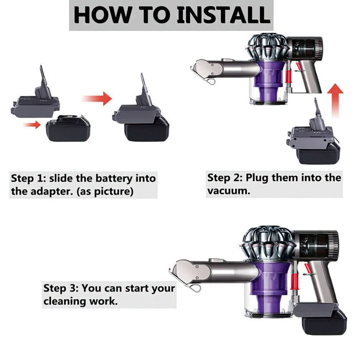 Dyson V8 Battery Adapter for Dewalt 20V Battery Convert to for Dyson V8 Series - Battery Mate