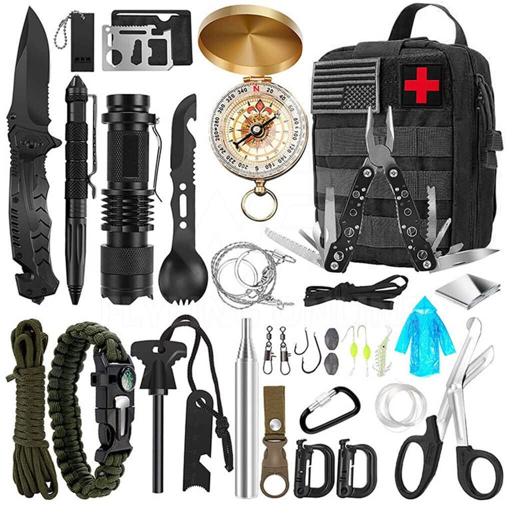 Emergency Survival Equipment Kit Sports Tactical Hiking Camping — Battery  Mate