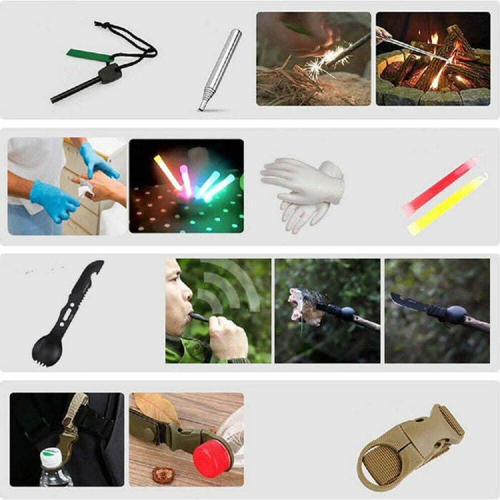 Emergency Survival Equipment Kit Sports Tactical Hiking Camping - Battery Mate