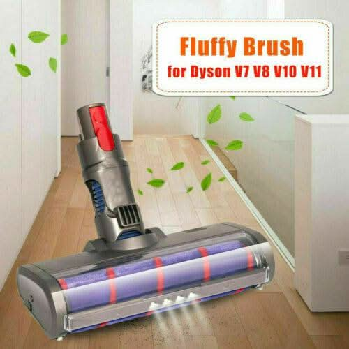 Fluffy Head For DYSON V7 V8 V10 V11 V12 and V15 Vacuum | With LED Light - Battery Mate