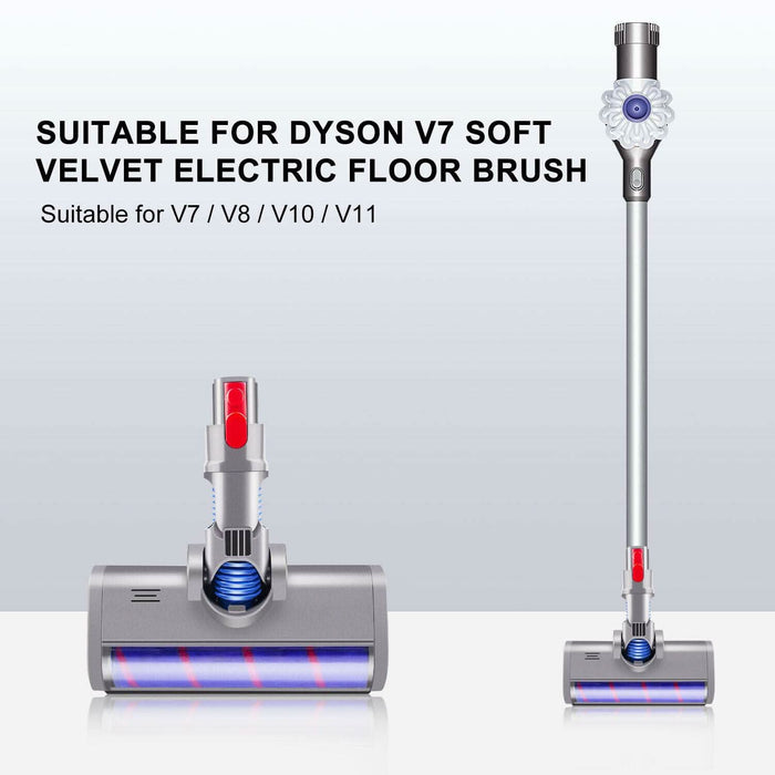 Fluffy Head For DYSON V7 V8 V10 V11 V12 and V15 Vacuum | With LED Light - Battery Mate