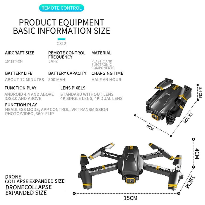 Foldable MIni Drone X Pro 5G WIFI FPV Aerial 4K HD Camera Selfie Quadc ...
