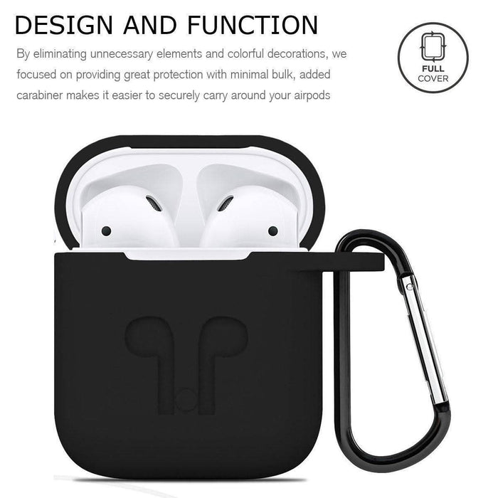 AirPods Silicone Case Cover Protective Skin for Apple Airpod Charging Case, Black