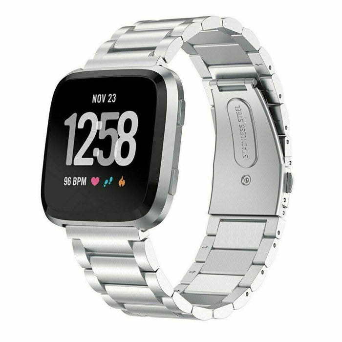 For Fitbit Versa / Versa 2 Stainless Steel Watch Wrist Band Metal Strap New - Battery Mate